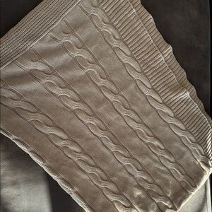 Lands End Cable Knit Tan Blanket